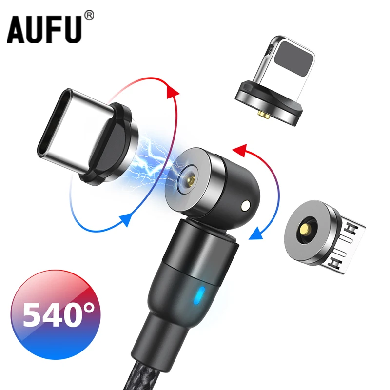 AUFU Magnetinio USB C Tipo Micro Kabelis Greito Įkrovimo Magnetas Telefono Įkroviklis iPhone 12 11 Pro X 