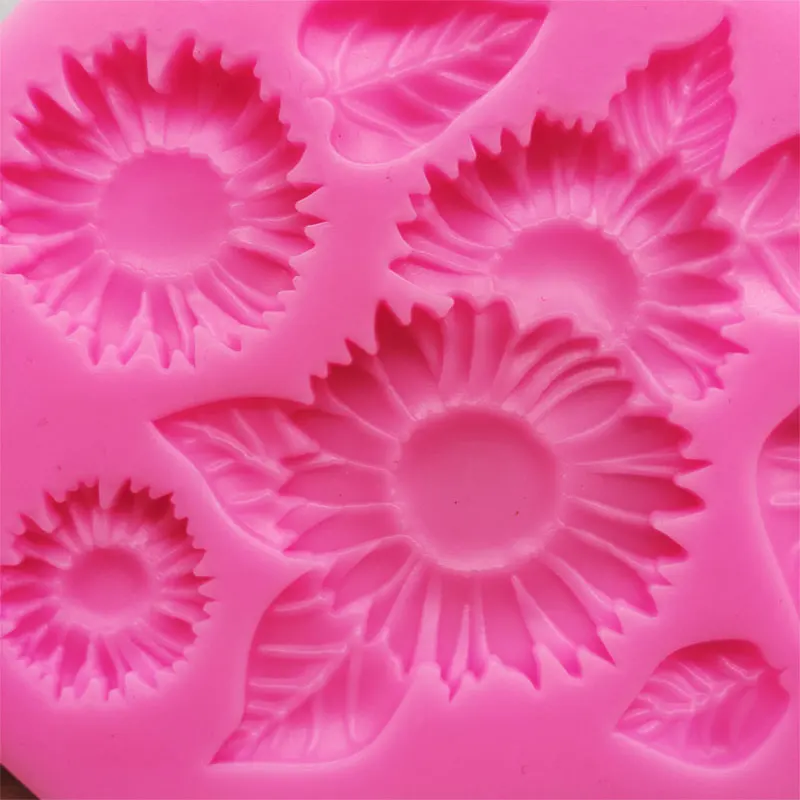 3D iškilumo saulėgrąžų silikono formos saldainis pelėsių tinka PASIDARYK pats įdaras pyragas apdaila cukraus, šokolado, sausainių polimero molis