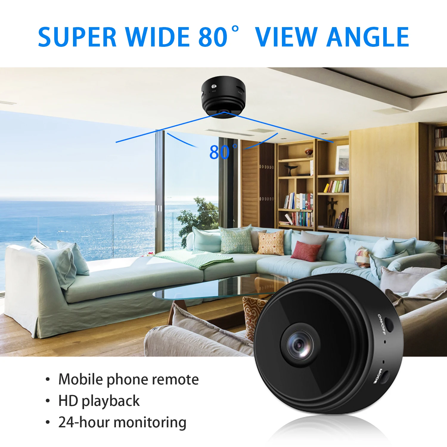 VAIZDO Kamera, Wireless WiFi Mini 1080P Portable Home Security Slaptas Auklė Cam Patalpų ir Lauko