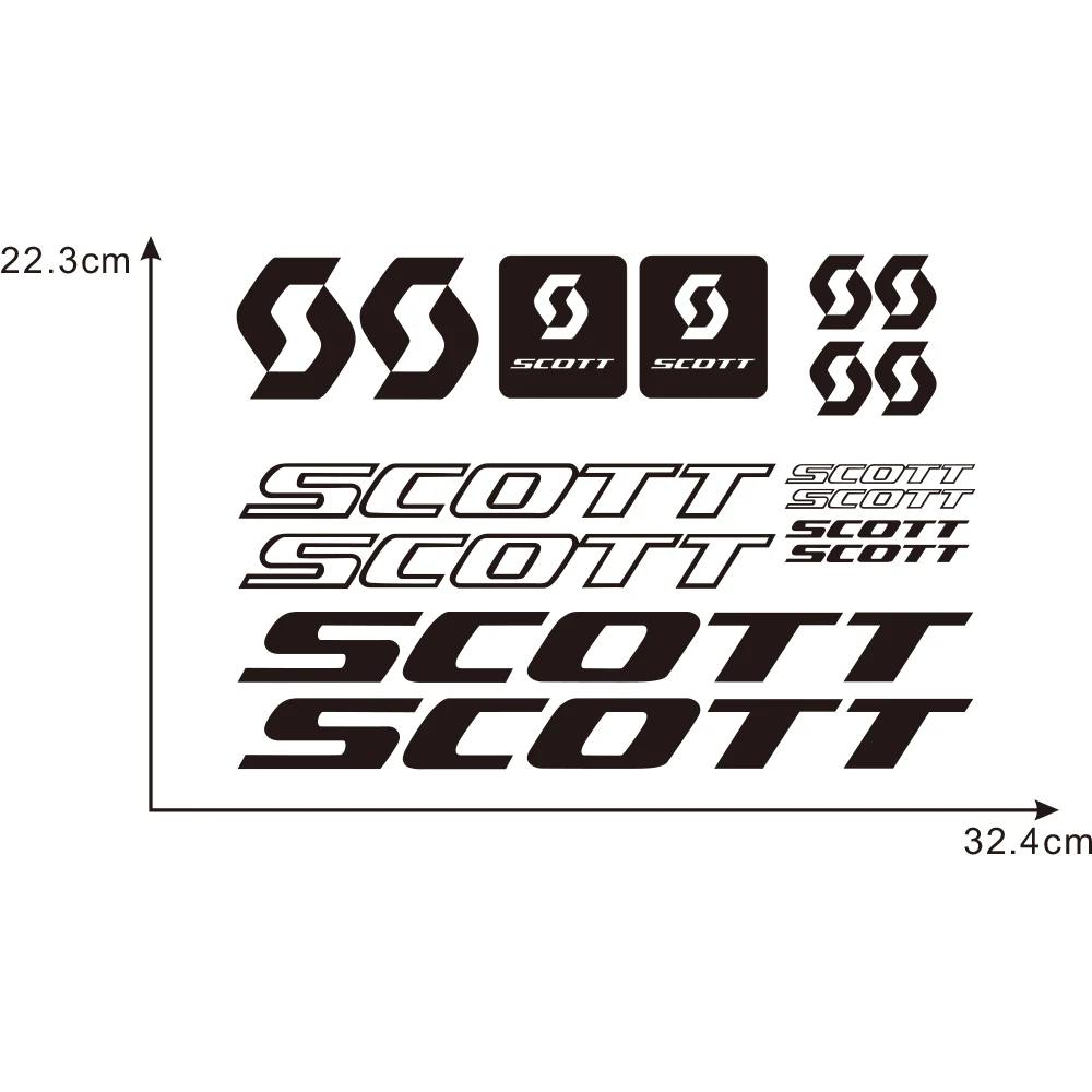 16pcs SCOTT Lipdukai Lipdukai Dviračio Rėmą Vinilo Grafikos Rinkinį PVC Lipdukai,32.4 cm*22.3 cm