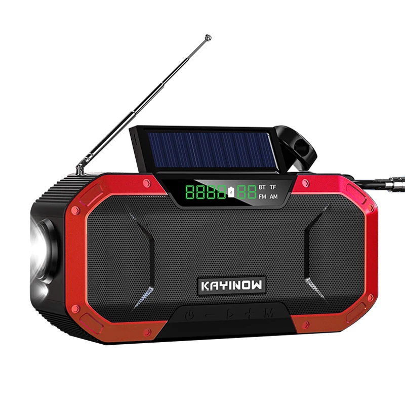 5000mAh IPX3 Vandeniui Saulės Radijas Pagalbos Radijas AM/FM/WB Oras Radijo Ranka Skriejikas Radijas Su LED Žibintuvėlis Telefono Maitinimo Bankas