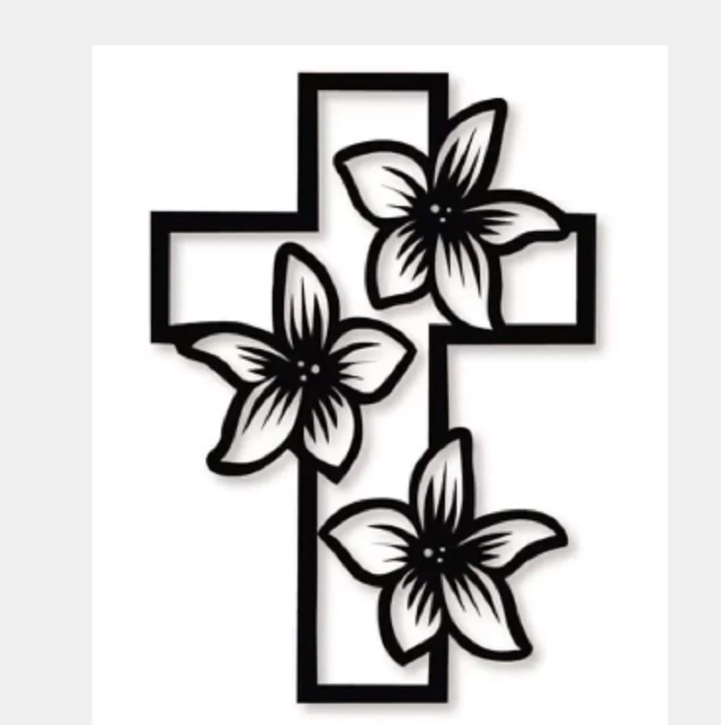 Melstis kryžius su gėlių Metalo, Plieno Pjovimo Mirti Trafaretas, 