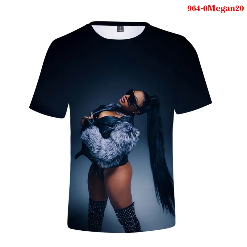 Hip Pop 3D Marškinėlius Garsus Reperis Megan Tave Eržilas 3D Pritn Drabužius Moteris Tshirts Mados Viršūnes Vasaros Marškinėliai Goth T-shirt