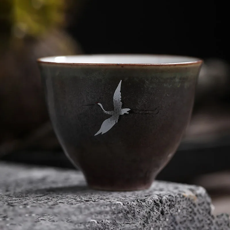 Kinijos Retro Krano Keramikos Arbatos Puodelio , 5 Puodelių Rinkinys , Rankų darbo Kung Fu Teacup,Meistras Arbatos Lankas Teaware 60ml