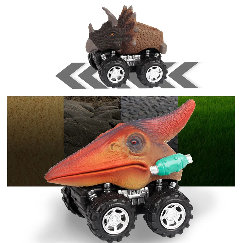 4WD Transporto priemonės Inercijos Dinozaurų Traukti Atgal Automobilį Vaikų Žaislas Tarbosaurus Pterosauria Modeliavimas Gyvūnų Modelį Berniukas Vaikams Dovanos
