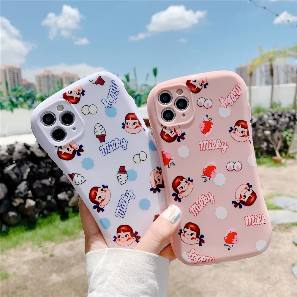 Japonijos Šokolado desertas mielas animacinių filmų Peko pieniškas Telefono dėklas skirtas Apple iPhone 6 6s SE 7 8 Plius 11 Pro X XS Max XR PADENGTI Fundas