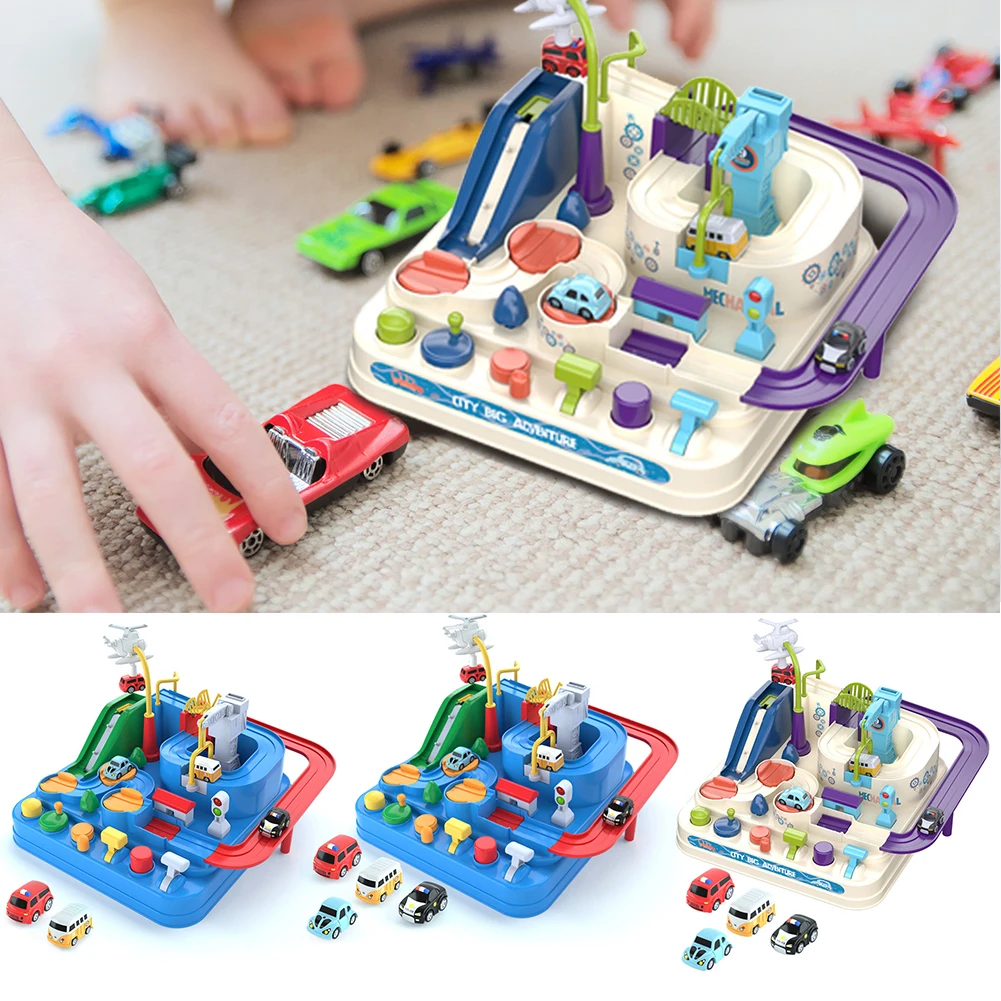 Lenktynių Geležinkelių Automobilio Modelį Lenktynių Švietimo Žaislai Vaikams Sekti Automobilio Nuotykių Žaidimas Smegenų Žaidimas, Mechaninė Interaktyvus Žaislas Traukinio
