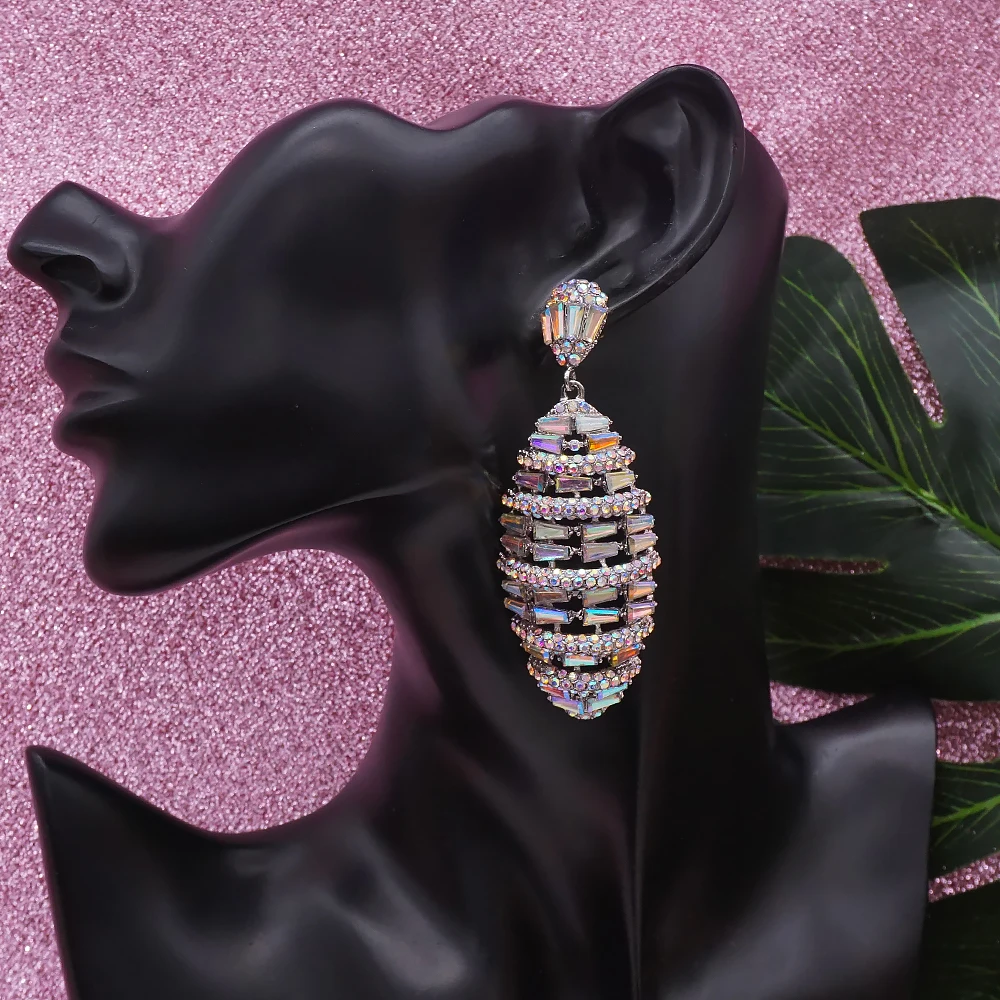 Visą Kristalų Išskirtinį Lašas Auskarai Moteris Atostogų Vestuvių Nuotaka Šalies Auskarai Nekilnojamojo Gold Fashion Jewelry