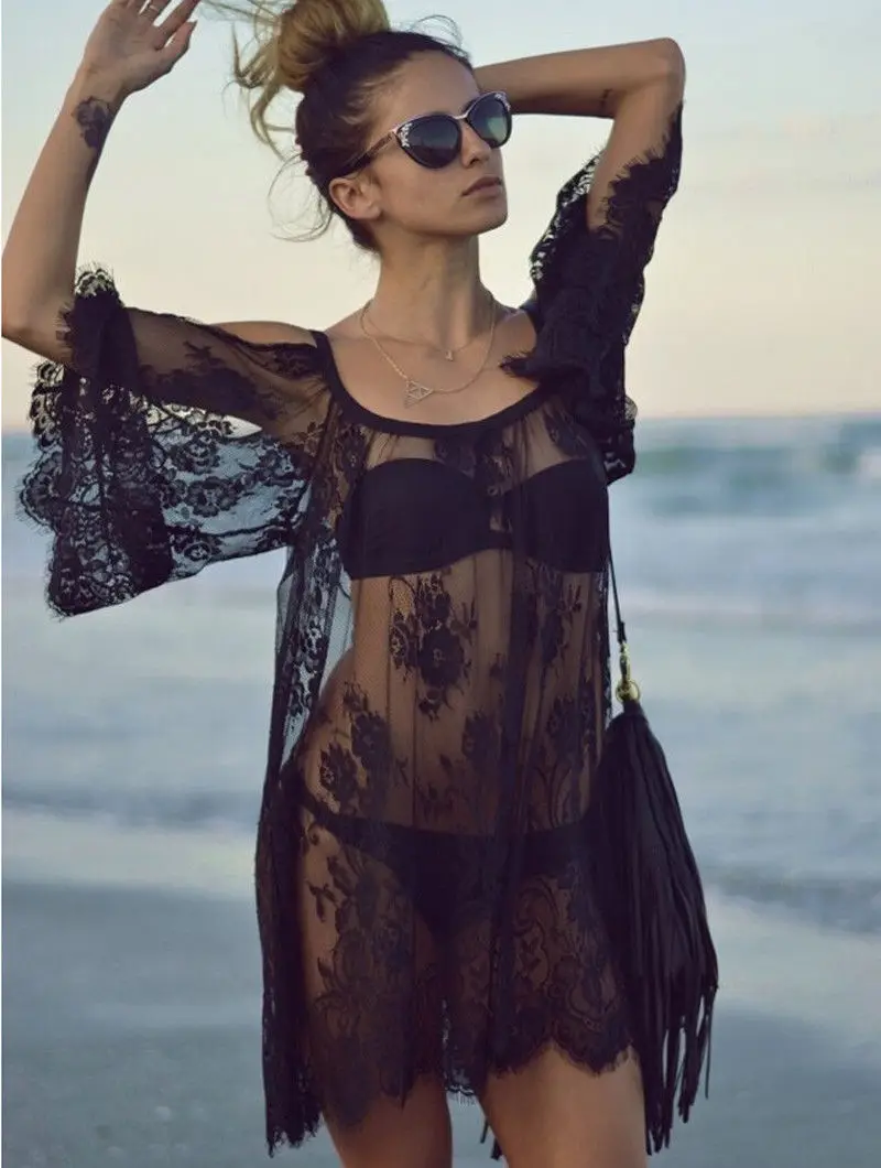 Lady Vasaros Padengti IKI backless kietas permatomas plaukti kostiumas Seksualus maudymosi kostiumėliai moterims, Nėriniai Nėrimo Maudymosi Kostiumą Beach sun-proof drabužiai