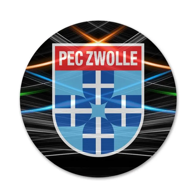 58mm PEC Zwolle, Nyderlandai Futbolo Logotipas Piktogramos Smeigtukai Ženklelis Apdailos Sagės Metaliniai Ženkliukai Drabužių Kuprinė Apdaila