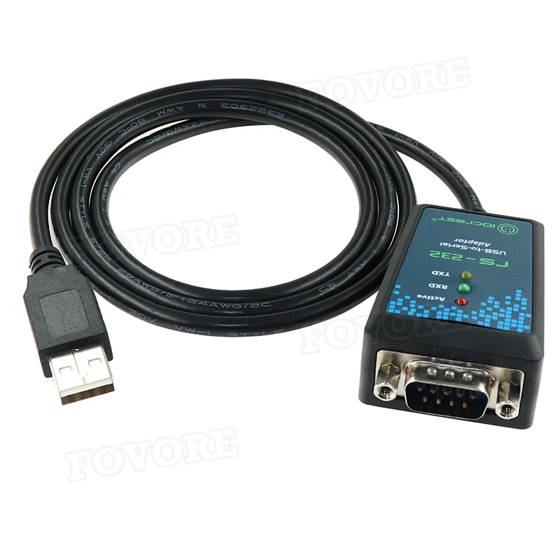 USB RS232 Adapteris USB 2.0 RS-232 Vyrų 9 pin DB9 Serijos Kabelis su FTDI Mikroschema Palaiko Win10