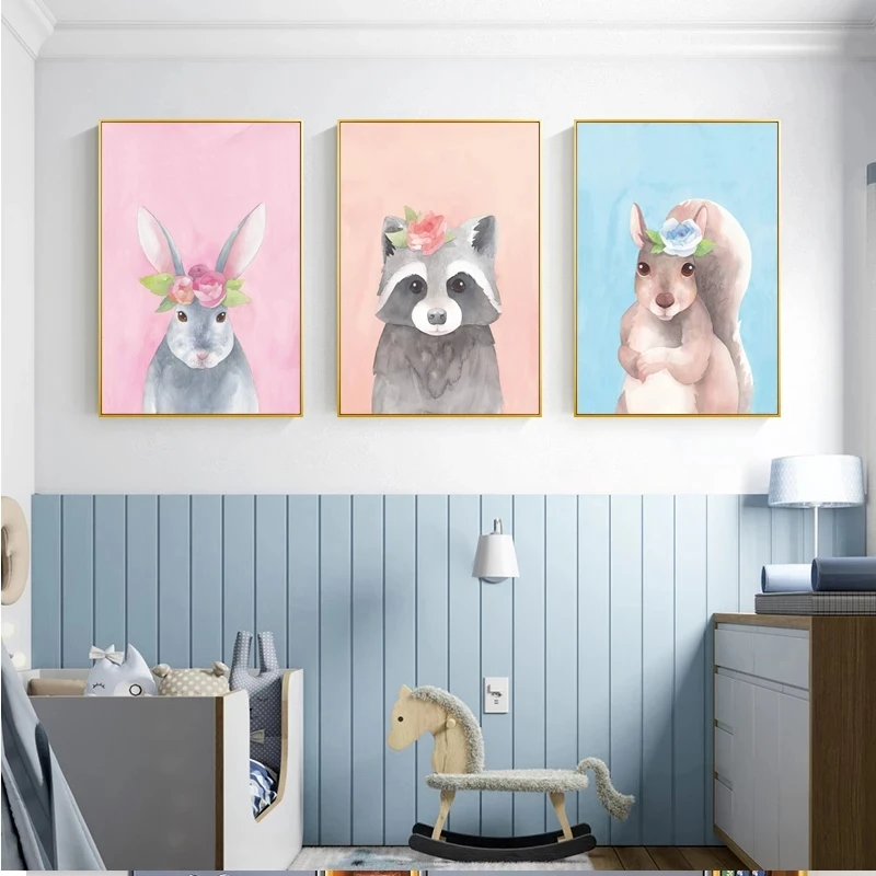 Gyvūnų Apdailos Lakštai, Plakatų ir grafikos Sienos paveiksl Vaikų Drobė Paveikslų Darželio Vaikas Miegamojo Puošmena