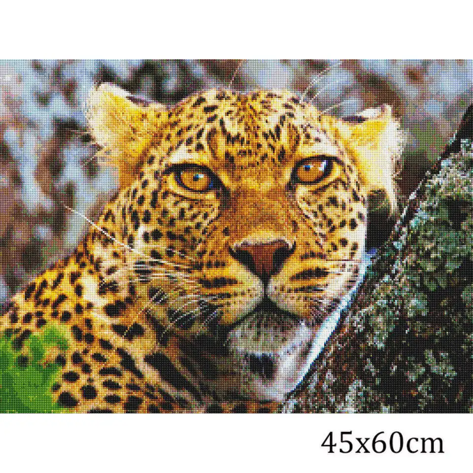 AZQSD Diamond Tapybos 5d Leopard Gyvūnų Rankų darbo Diamond Siuvinėjimo Mozaikos Namų Dekoro Rankdarbiams Meno Kryželiu Rinkiniai