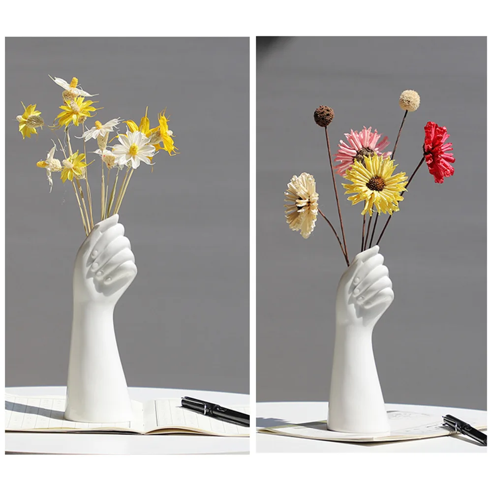 Rankos formos Keraminės Vazos, Gėlės Šiuolaikinės Paprastas Home Office Dekoro Kūrybos Gėlių Kompozicijos Kambarį Papuošalai 1PC