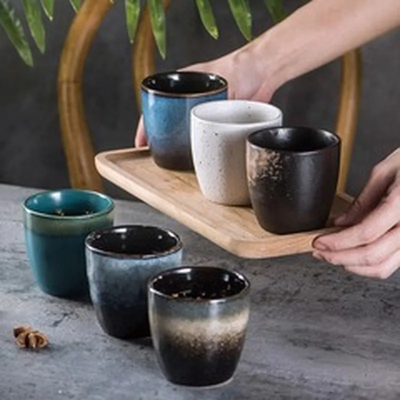 Japonijos underglaze ranka-dažytos keramikos stalo arbatos puodelis ypatingas restoranas namų retro smulkūs stiklo