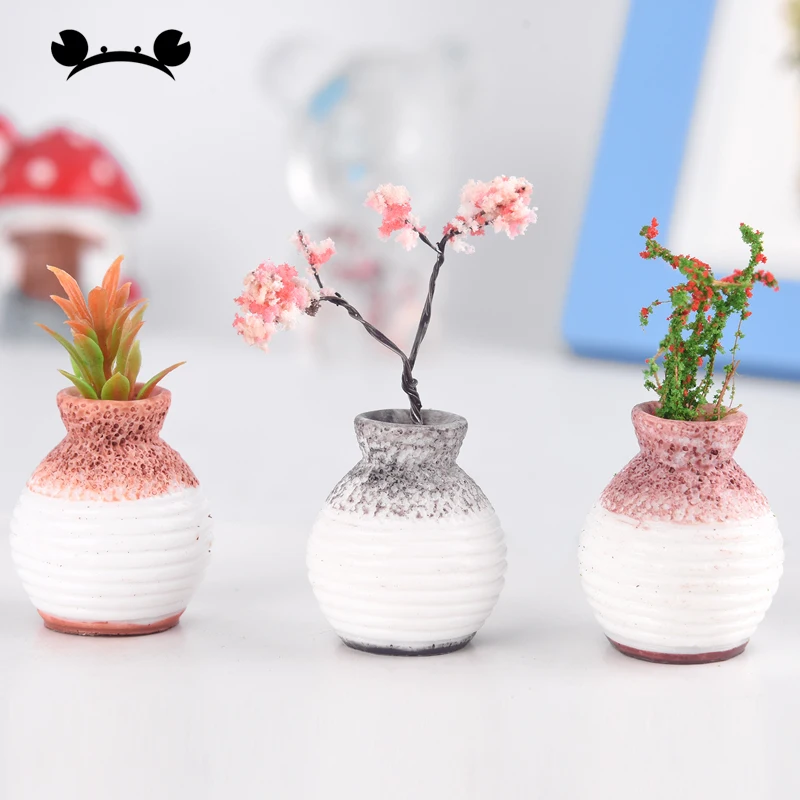 Miniatiūriniai Plastikų Modelis Vazos Gėlių Konteinerių Modelių Lėlių Vaza Modelis Priedai Apdaila Namas Modeliai