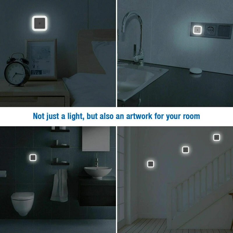 Belaidžio LED Nakties Šviesos Jutiklis Mini 60mm Aikštės Apšvietimo ES MUMS Plug Vaikams, Vaikų, Miegamojo Kambarį Naktiniai Koridoriaus Lempa
