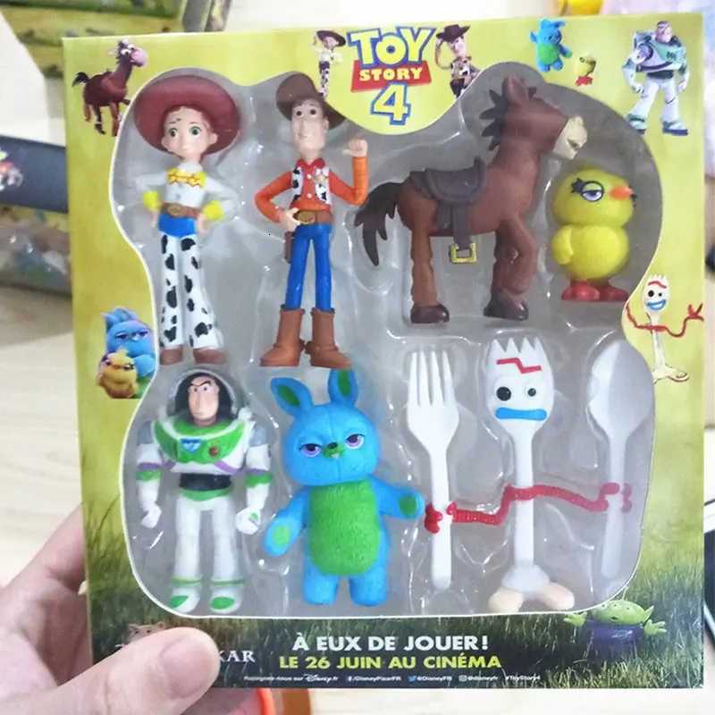 7pcs/set Žaislų Istorija 4 Veiksmų Skaičius, Žaislų Sumedėjusių Buzz Lightyear Jessie Forky Lėlės Kolekcines, Animacinių filmų Modelis Žaislai Vaikams Dovanos