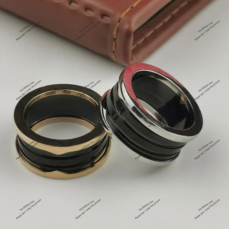 Originalus prekių titano plieno žiedas vyrams ir moterims baltas juodas keraminis žiedas Valentino Dienos dovana aukštos papuošalai