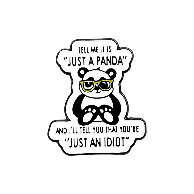 Mielas Panda Emalio Atvartas Smeigtukai, Segtukai, Gyvūnų Emblemos Juokingi Jūs Cannt Pamatyti Mane, Sagės Vaikams, Papuošalai Džinsai Priedai