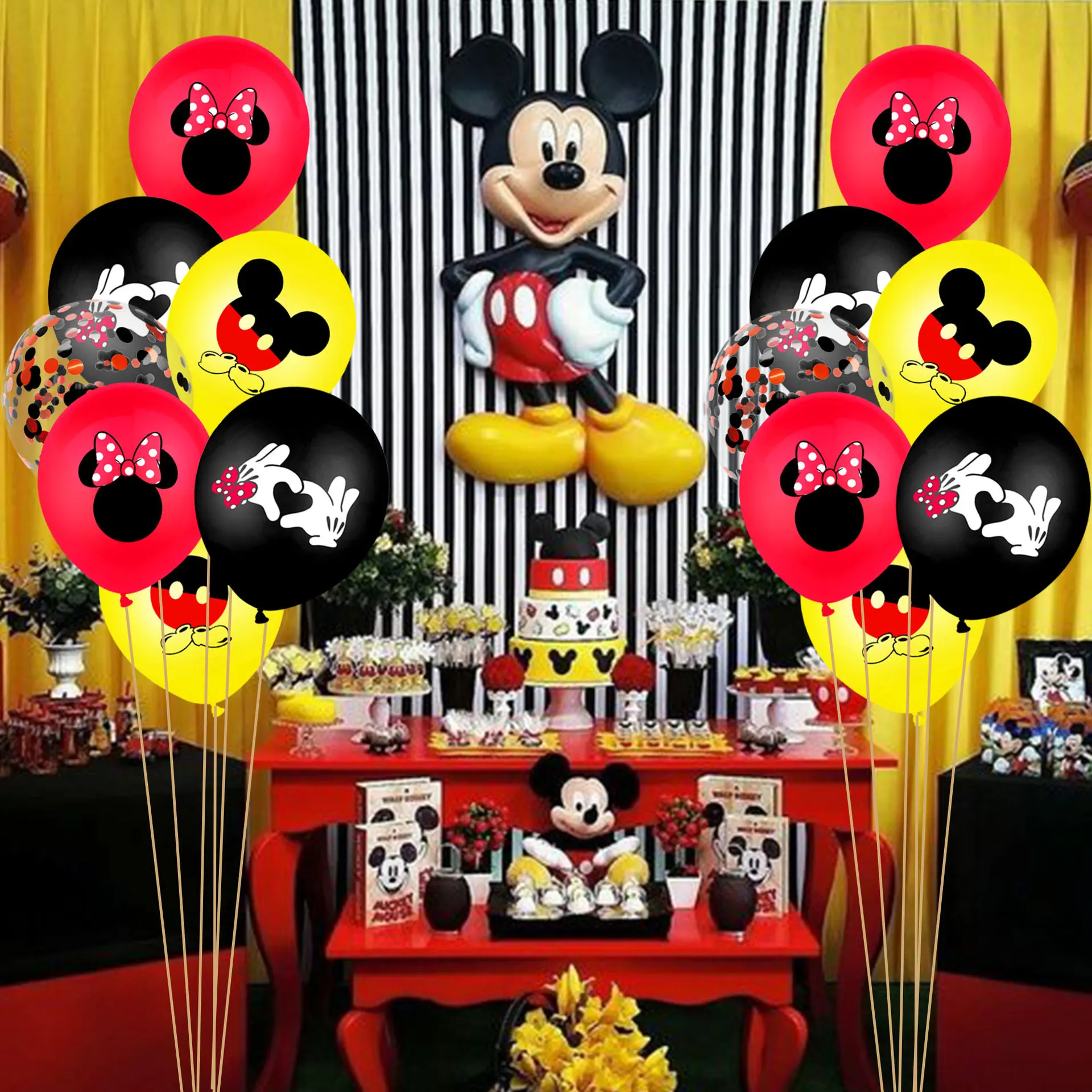 Mickey mouse Šalies Kūdikių Krikštas stalo Berniukų ir Mergaičių Krikštynų Ceremonijos Gimtadienio Vaikai Šalis Supplie Spalvos Dekoras