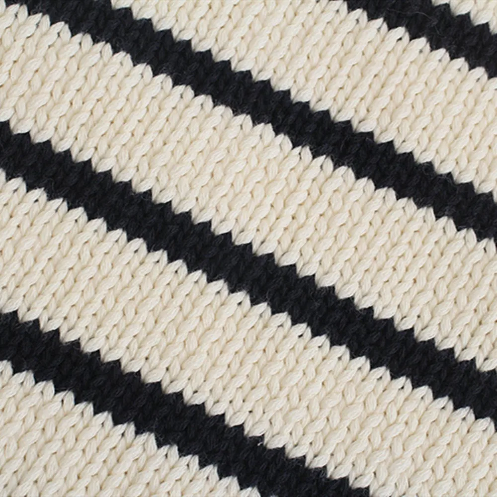 2021 Naujas Mados apvalios kaklo baltas juodas dryžuotas austi modelio megztinis megztas megztinis moterims