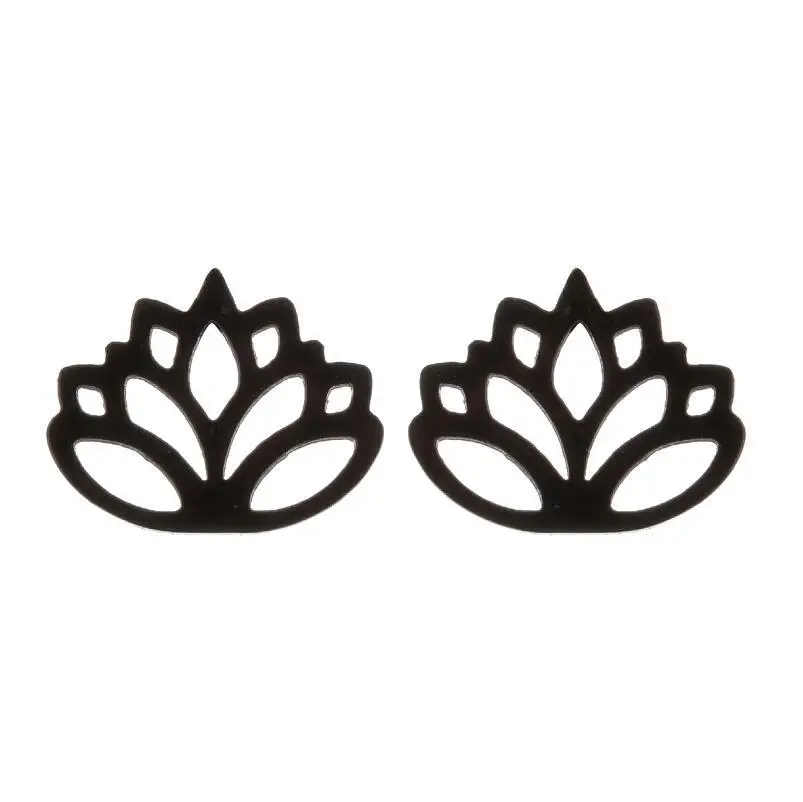 Nerūdijančio Plieno Lotus Auskarai Minimalistinio Anti-alergijos Auskarų Jogos Gėlių Stud Auskarai Bijoux Pendientes 2021 Naujas Didmeninės