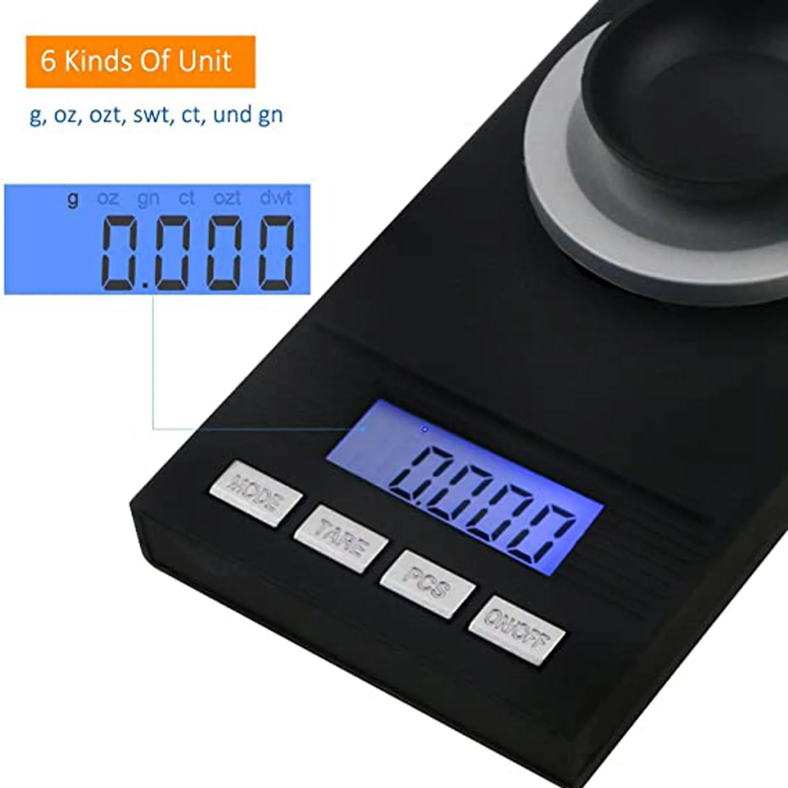 Virtuvės Elektroninės Svarstyklės Skaitmeninės Mg 50 x 0.001 g Mini LCD Ekranas Skaitmeninės Svarstyklės Su Pincetu/ Kalibravimo Svoris