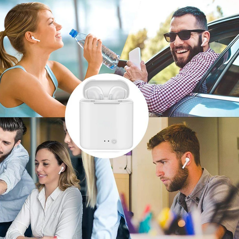 Aukštos Kokybės i7s Tws Belaidės Ausinės Bluetooth 5.0 Ausinės Juoda/Balta Spalvos Kostiumas 