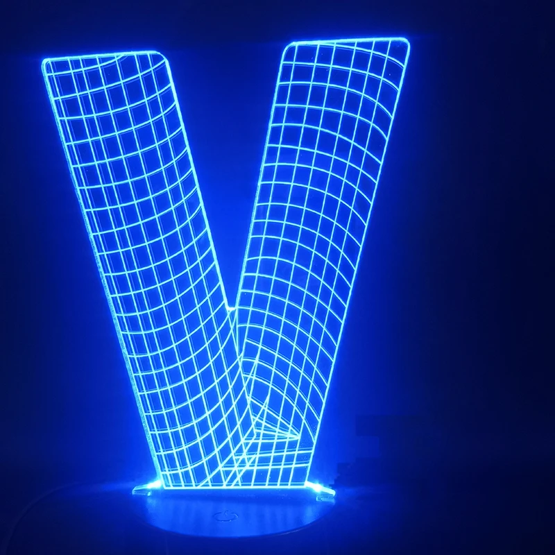 3D Lempos 3 D Akies Raidė V Naujovė Metu Vaikams Palieskite Jutiklio Holograma Įvairių spalvų, su Nuotolinio Usb Led Nakties Šviesos Lempos