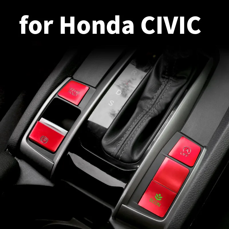 Elektroninis rankinis stabdis pleistras centrinio valdymo skydelio apdaila modifikacijos, priedai, reikmenys Honda Civic 10 2016 20 2021