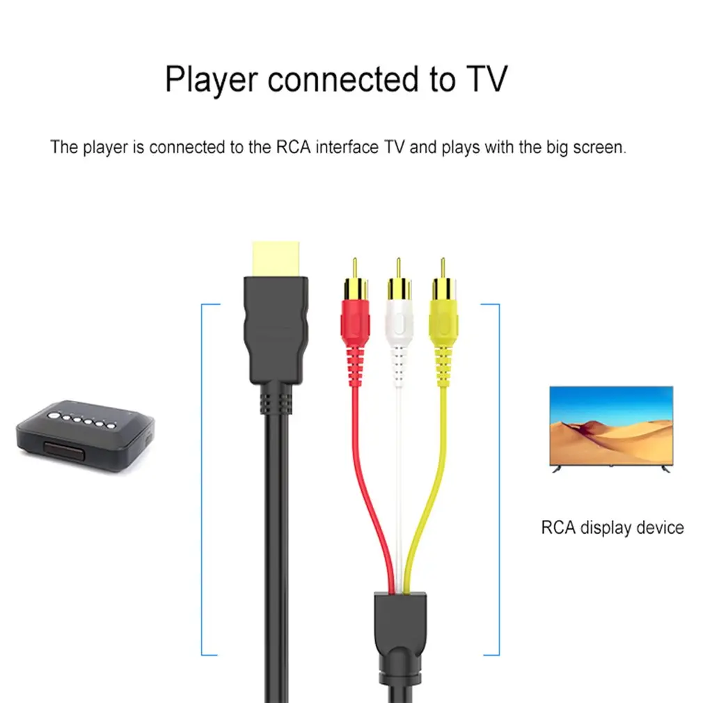 Nešiojamų Didelės raiškos 1080P Video HDMI suderinamus Į 3RCA AV ir Scart Composite Konverteris Adapteris Kabelio Laido