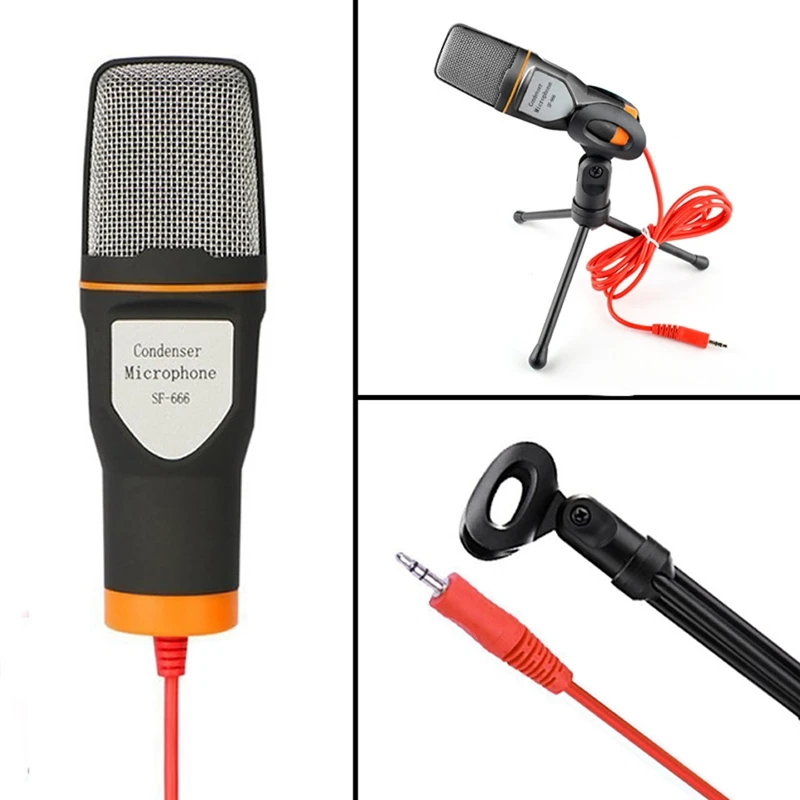 Kondensatoriaus Mikrofonas (3,5 mm Kištukas Namų Stereo MIC Stalinis Trikojis PC 