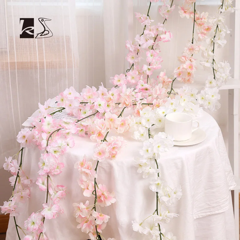 Estetinės Patvarus Šilko Audinio Rotango Sakura Dirbtinis Sakura Netikrą Sakura Namų Vestuvių Dekoravimas Dirbtinių Gėlių Netikrą Gėlių