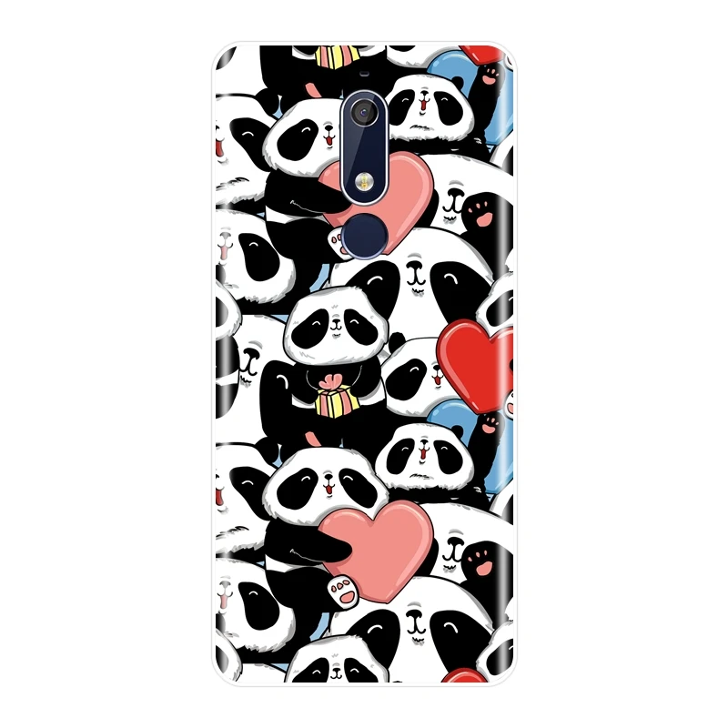 Telefono Dėklas, Skirtas Nokia 7.1 6.1 5.1 3.1 2.1 Plius Silikoninis Minkštas Animacinių Filmų Panda Širdies Vienaragis Galinį Dangtelį 