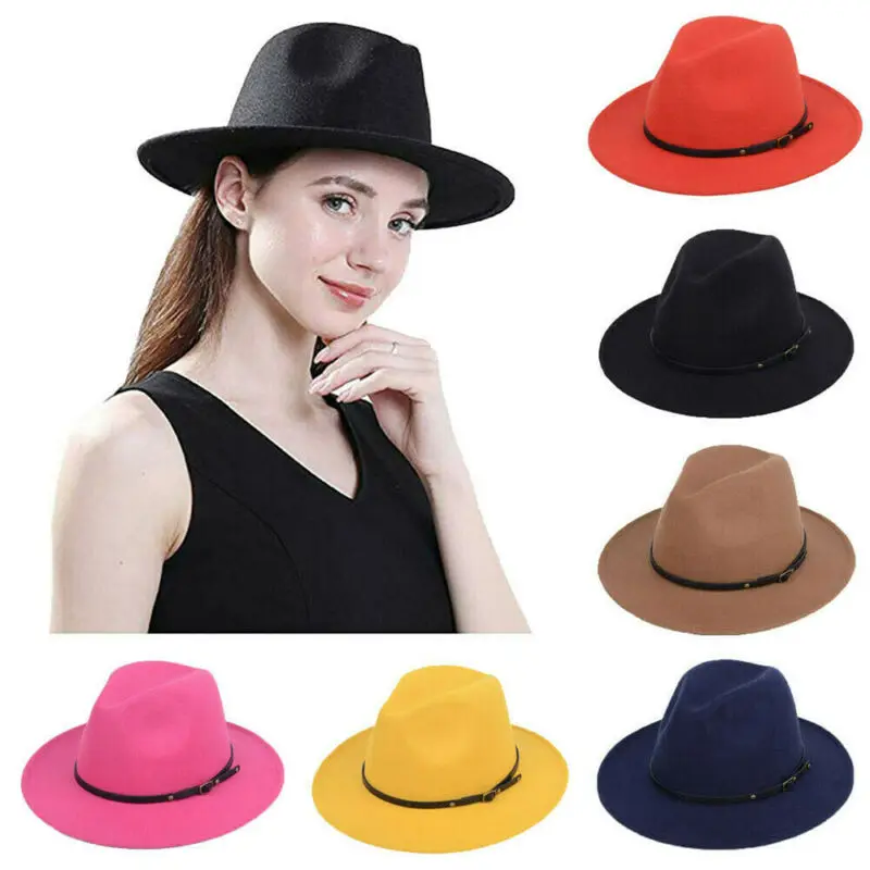 Vyrų, Moterų, Vilnonis veltinis Fedora Skrybėlės Elegantiškas retro Anglijos Provincijos Plačios Skrybėlės Kraštų Panama Džiazo Skrybėlę Kaubojaus Skrybėlę