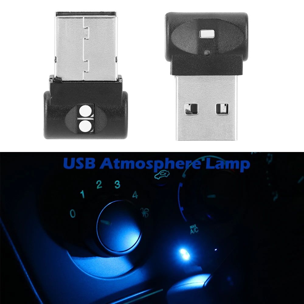 LEEPEE Mini USB Automobilinis Koja Šviesos Spalvinga Dekoratyvinė Lempa LED, Atmosfera, Šviesos Avarinis Apšvietimas Plug And Play PC Auto Interjeras