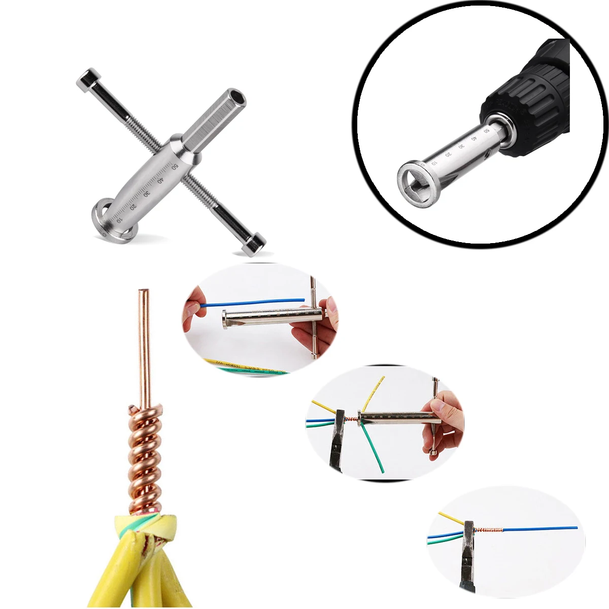 Vielos Sukimo Įrankis Wire Stripper ir Twister Greita Jungtis Twist Vielos Įrankis, elektrinis Grąžtas Vairuotojai, elektrinių Įrankių Priedai