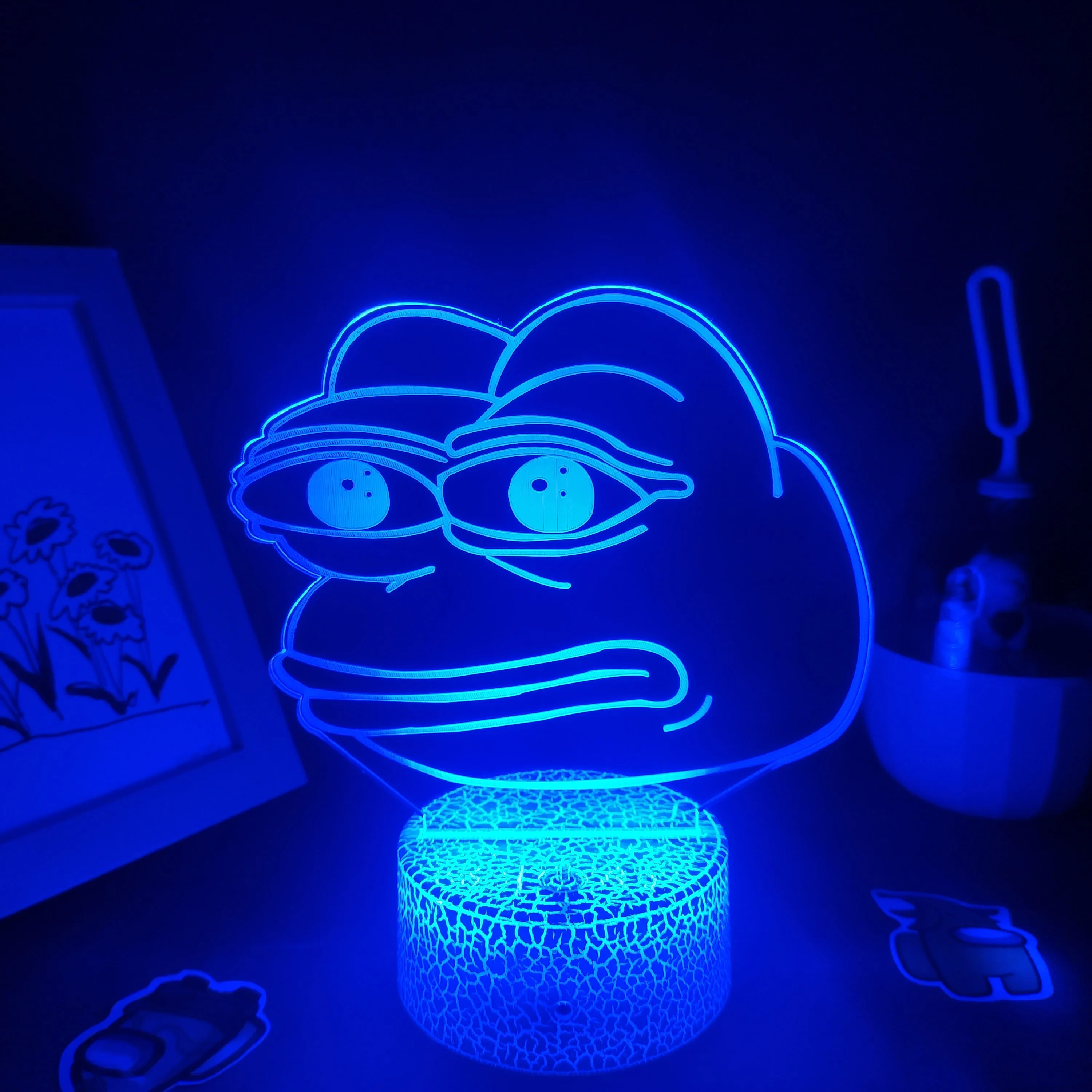 Mielas Gyvūnų Liūdna Varlė Pepe Mano Blogas Geras Žmogus 3D LED Neoninės Lempos RGB Naktį Žibintai Spalvingų Dovanų Vaikams, Vaiku, Miegamojo, Stalo Dekoras