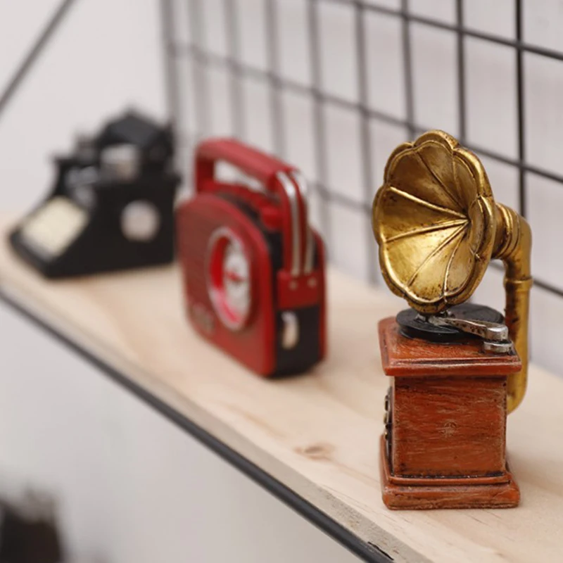Retro dervos amatų namų puošybai mini papuošalai mašinėle Fonografo Mašinėle Miniatiūrinės Statulėlės už Kambarį Apdaila