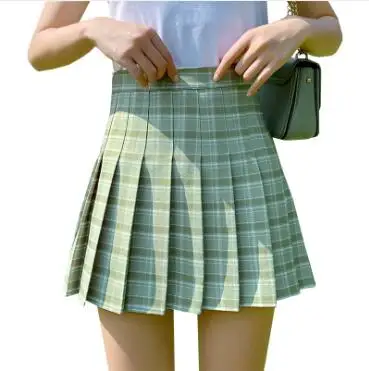Sijonas moterų vasaros 2021 naujų korėjos aukšto juosmens, plonas, universalus, stabdžių šviesos-line Pledas sijonas, klostuotas sijonas