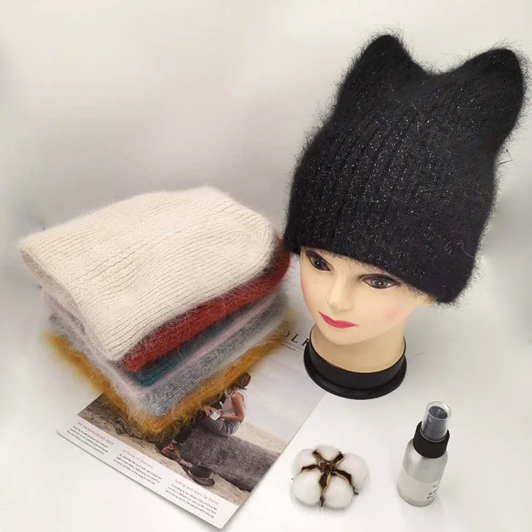 Naujas Atvykimo Megzti Skrybėlę Triušio kailio Kepuraitė Unisex vientisos Spalvos Išlaikyti Šiltas Elastinga žieminės Kepurės