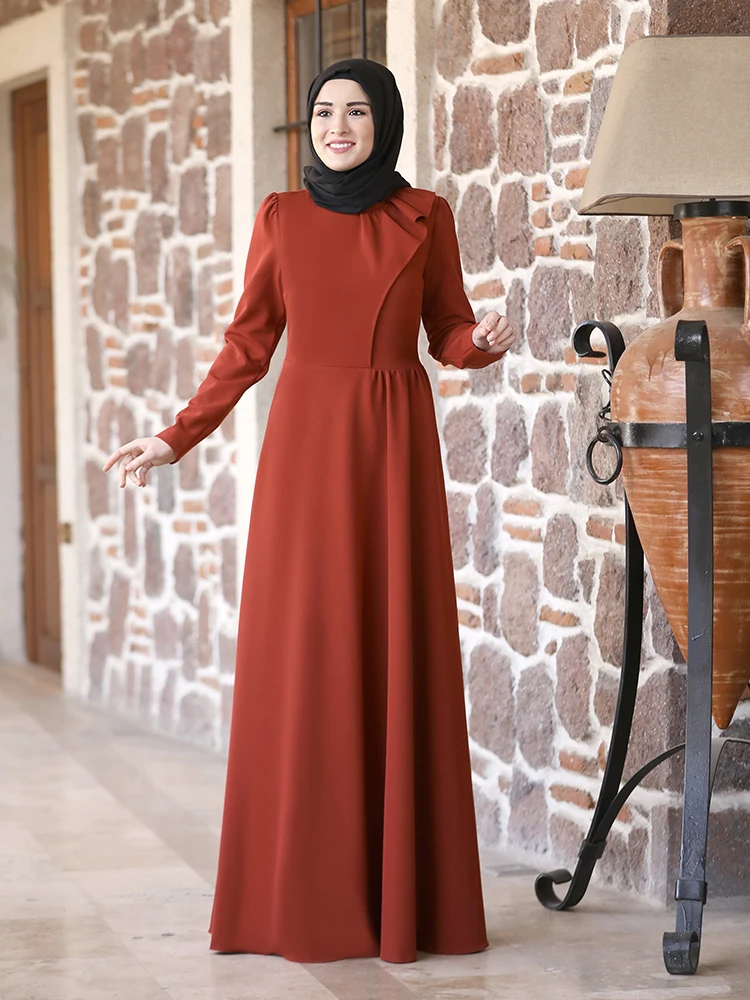 Naujojo Sezono Moterų Suknelė, Hijab Pusėje Pynimas Išsamios Sudegintasis Sijonas Modeliuojama Kokybės Turkijos Padarė Ramadanas Mubarakas Bayram Musulmonų