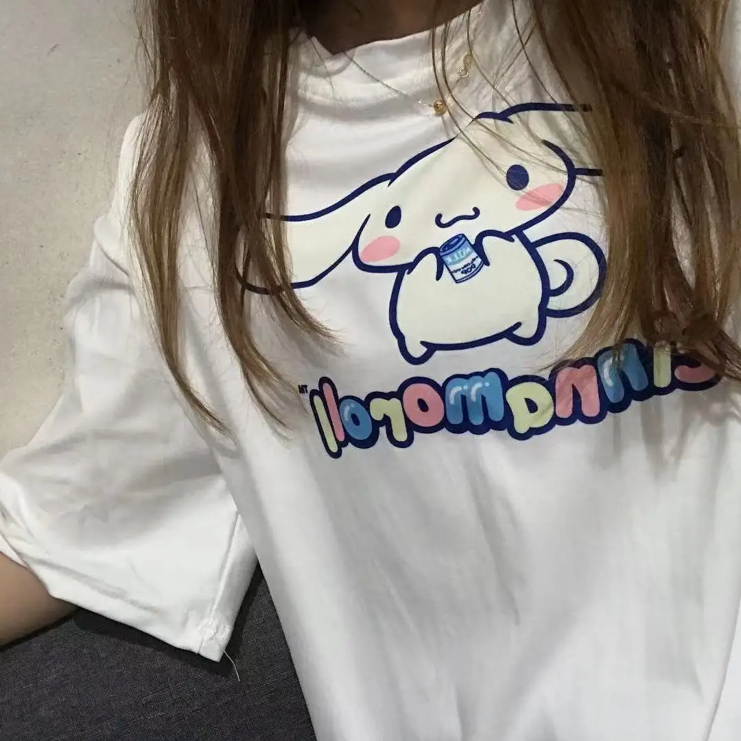 Lolita Cute Cartoon Saldus Mergaičių Japonijos Streetwear Harajuku Kawaii Atsitiktinis Viršūnes Cinnamorolled Derliaus Laisvi Vasarą Moterys T-Shirt