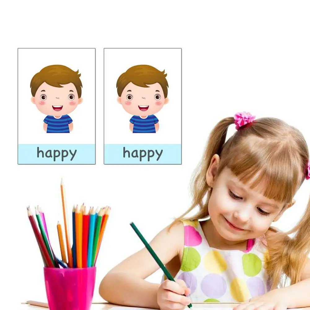 14Pcs/Set Montessori Vaikai anglų kalbos Mokymosi Korteles Animacinių filmų Flash Kortelės Švietimo Atminties Žaidimas Vaikams, Žaislai, Pradžioje Kūdikis