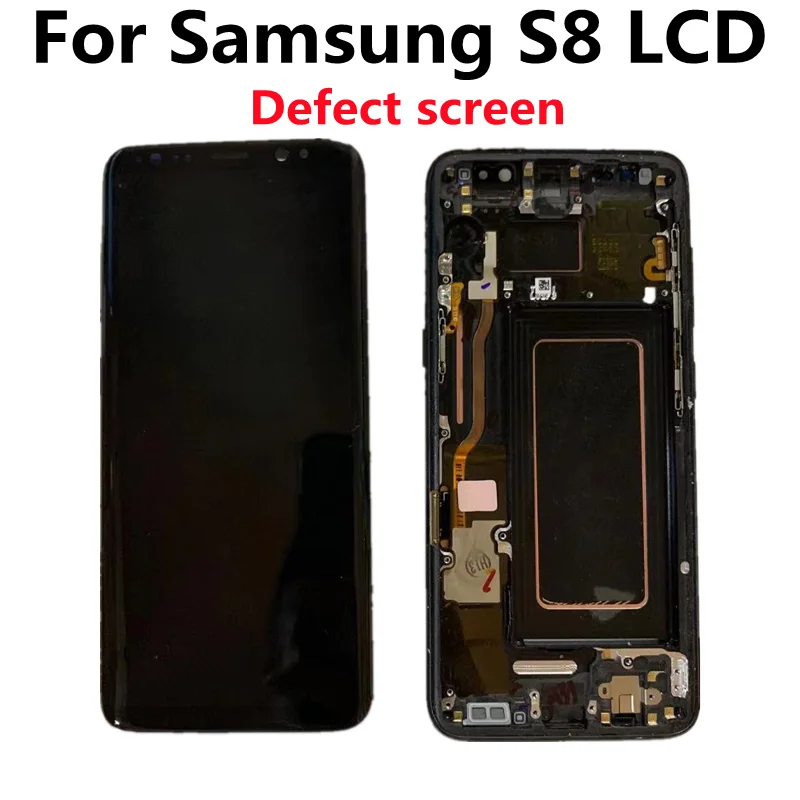 Originalus Samsung Galaxy S8 LCD Su Rėmu Super Amoled G950F G950U Touch Screen Touch Ekranas Surinkimas Su Defektu Ekranas