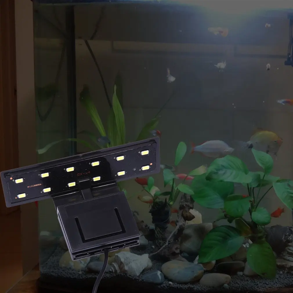 NAUJI Didelės galios Vandens Žolės Apšvietimas 12 LED Klipą Apkabos, Lempa Mažų Akvariumų Žuvų Bakas 6W 220V ES Plug