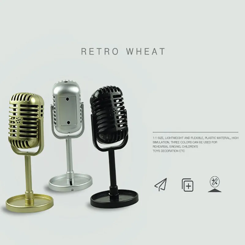 Klasikinis Retro Mikrofonas Srautų Prop Vintage Stiliaus Mic Universalus Stovas pasirodymą Gyvai, Karaoke Studiją Garso Mikrofonas