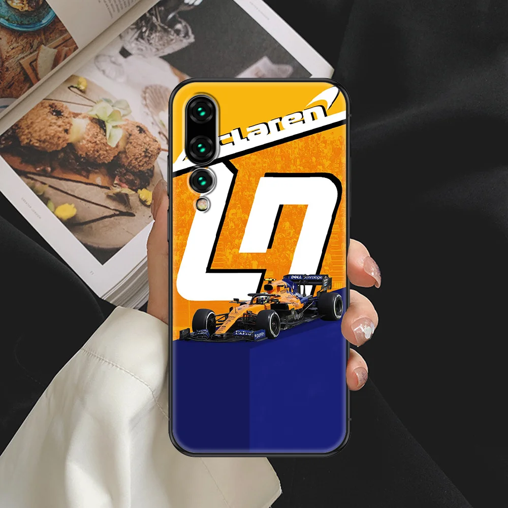 Lenktynių Lando Norris Telefoną atveju Huawei P Mate P10 P20 30 P40 10 20 Smart Z Pro Lite 2019 juoda tendencija shell prabanga bamperis