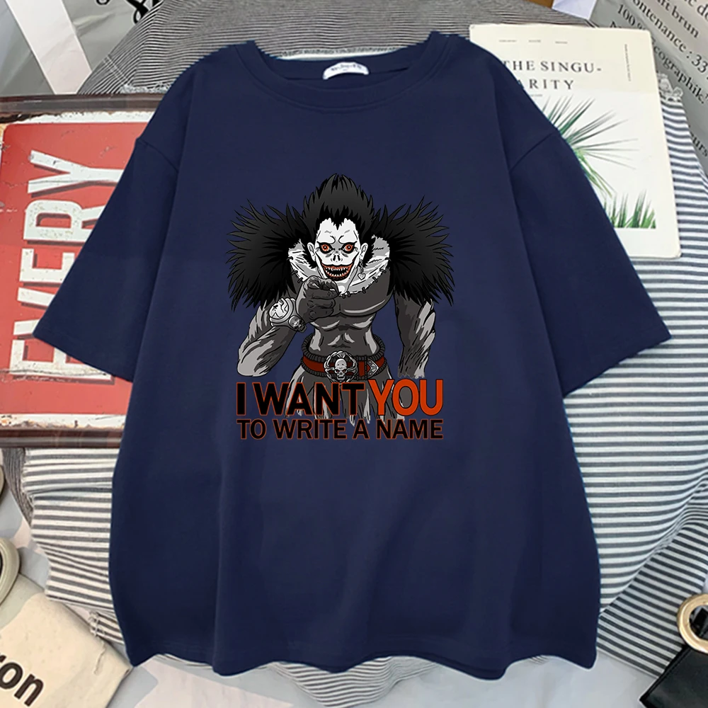 Parašykite Death Note Moterų Marškinėliai, 2021 Nauja, T-Shirt Hip-Hop Street Stiliaus Marškinėliai Harajuku Minkštas Vyriški Trumpomis Rankovėmis Vasarą